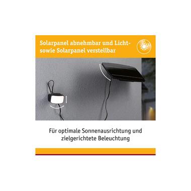 Paulmann Projecteur solaire Flotas avec détecteur de mouvement IP65 3000K 700 lm