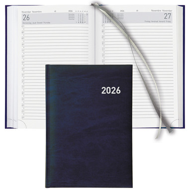 BIELLA Geschäftsagenda Executive 2026 806510050026U 1T/1S blau ML 14.5x20.5cm