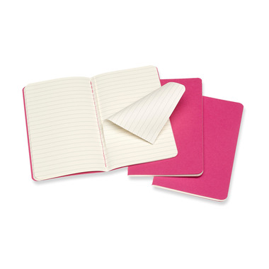 MOLESKINE Notizbuch Karton 3x P/A6 629643 liniert,kinetisches pink,64S.