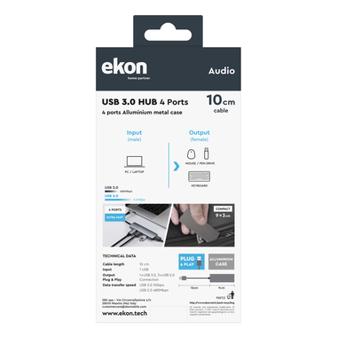 HUB mit 4 USB-Anschlüssen | Ekon