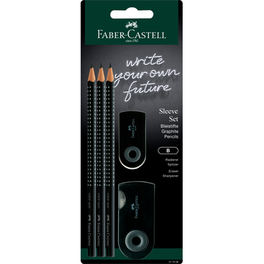Pencil/Eraser/Sharpener Set black