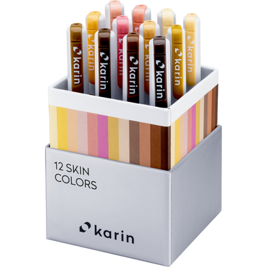 KARIN Real Brush Pen Pro 0.4mm 31C5 Skin colours 12 pièces