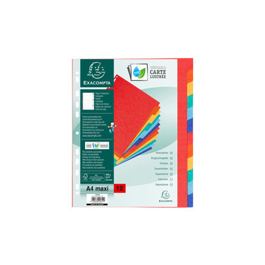 EXACOMPTA Kartonregister A4+ 2612E intensiv 12-teilig