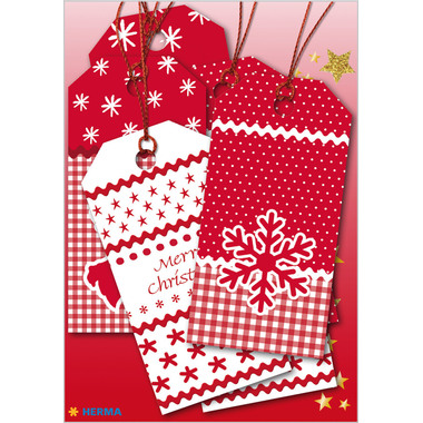 HERMA Etiquettes cadeaux Noël 15274 rouge 6 pcs.