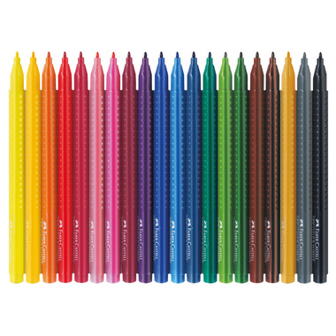 FABER-CASTELL Filzstifte Grip Colours 155320 Etui, auswaschbar 20 Farben