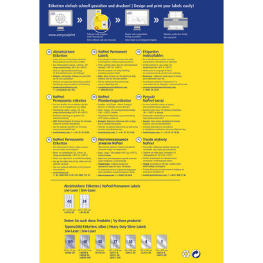 AVERY ZWECKFORM Etiquettes 63,5×33,9mm L6146-20 permanent 480 pcs.