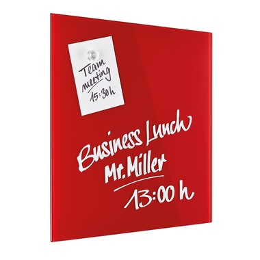 MAGNETOPLAN Design-Glasboard 400x400mm 13401006 rouge, magnétique