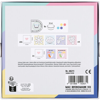 FOLIA Fingerfarben Sweet Rainbow 48211 5 Farben