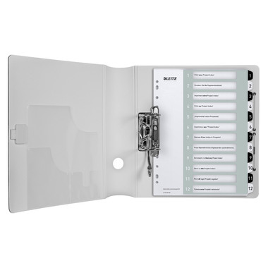 LEITZ Registro PP WOW A4+ 1216-00-00 nero/bianco 12 scomp.