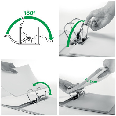 LEITZ Ordner Swiss Edition 180° 8cm 10135001 weiss A4