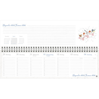 HEYE Cal. de bureau Hannah 2026 23475+26 1S/1P AL 32.5x9.3cm