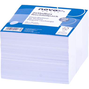 NOVOOO Portamemo Carta 98x98mm 731144 bianco, 80g 700 fogli