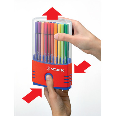 STABILO Penna fibra Pen 68 1mm 6820-04 20 pz., Color box rosso/blu