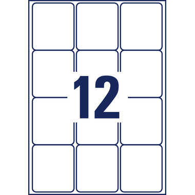 AVERY ZWECKFORM Etiquettes adress. 63,5x72mm 7164-100 blanc 1200 pcs./100 flls.