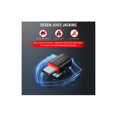 4smarts USB adapter USB-A plug - USB-C plug, data blocker