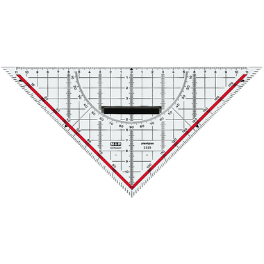 M+R Geometriedreieck 22cm 723250100 abnehmbarer Griff, rot