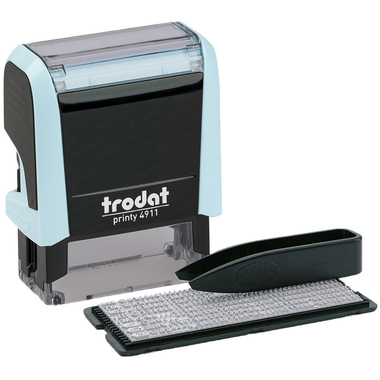 TRODAT Printy 4911 Typo 3 lignes text 180853 bleu pastel