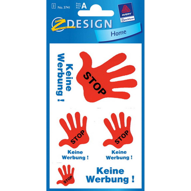 Z-DESIGN Hinweis-Schild 76x120mm 3741 STOPP KEINE WERBUNG 5 St.