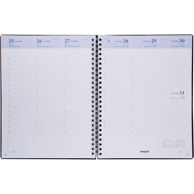 BREPOLS Agenda Timing poyprop 2026 0.137.4910 1S/2P noir 17.1x22cm