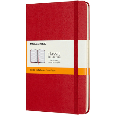 MOLESKINE Notizbuch Medium 18,2x11,8cm 626628 liniert, scharlachrot, 208 S.