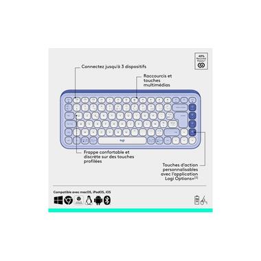 Logitech Keyboard-Mouse Set POP Icon Combo Lilac