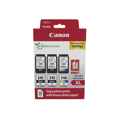 CANON Photo ValuePack XL schw/color PGCL545/6 Pixma iP2850 2xBKXL & 1xCMYXL