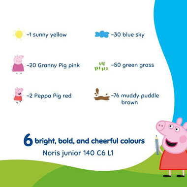 STAEDTLER Crayons couleur Noris PeppaPig 140C6L1 assorti 6 pièces