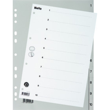 BIELLA Register PP A4 47141000U grau 1-10