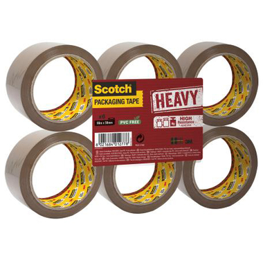 SCOTCH Ruban d'emb. 50mmx66m HV.5066.F6.B. Heavy, brun 6 roul.