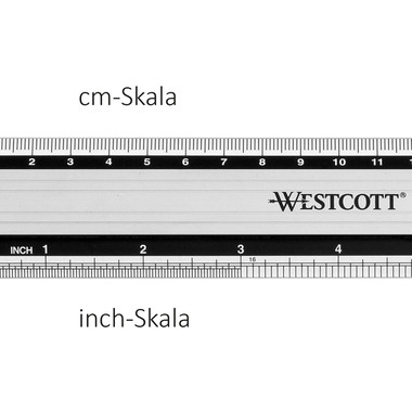 WESTCOTT Règle Alu E-1019000 cm/inch scala