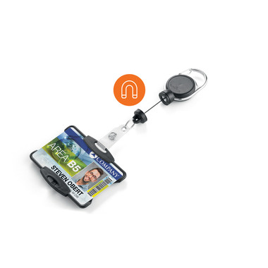 DURABLE Badge Holder Jojo EX.STRONG 868901 54x87mm, nero