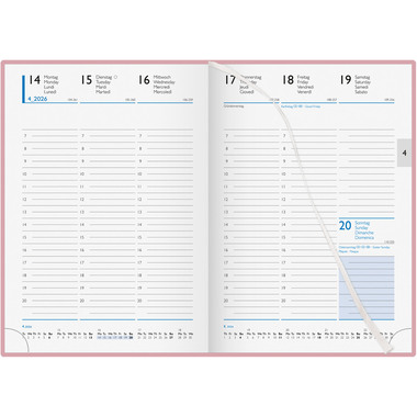 BIELLA Agenda Colorful 7 2026 809707400026U 1S/2P rosa ML 14.5x20.5cm