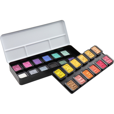 TALENS Malkasten Aquarell Finetec F2400 Essentials Colourful 24 Farben