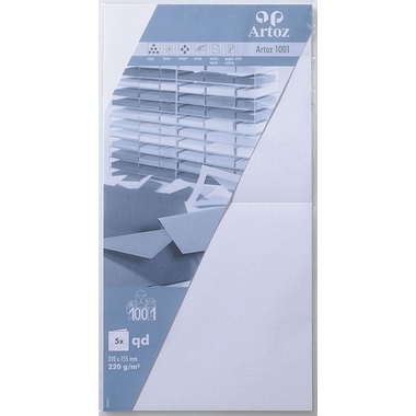 ARTOZ Karten 1001 310x155mm 107452262 220g, blütenweiss 5 Blatt
