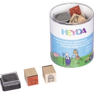 HEYDA Stempel-Dose 204888488 Pferde/Bauernhof 15 Stück