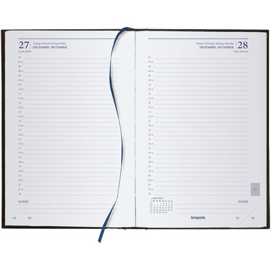 BREPOLS Agenda Saturnus Lima Ku. 2027 0.216.1256 1G/1P nero 13.3x20.8cm