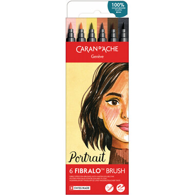 CARAN D'ACHE Classic Fibralo Brush 0.5-5mm 186.803 Portrait 6 Stück
