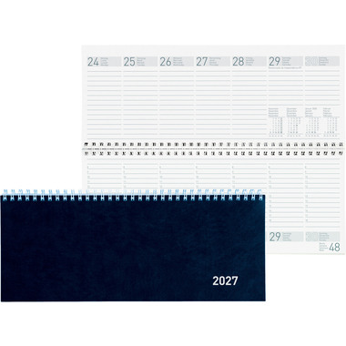 BIELLA Pultkalender Seplana 2027 888371050027U 1W/2S blau ML 29.8x11.7cm