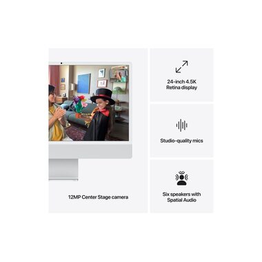 Apple iMac 24" M4 10C GPU / 1 TB / 24 GB Silber