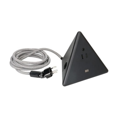 Max Hauri Steckdosenleiste Pyramide, Schwarz 2x T13, USB A+C 18W