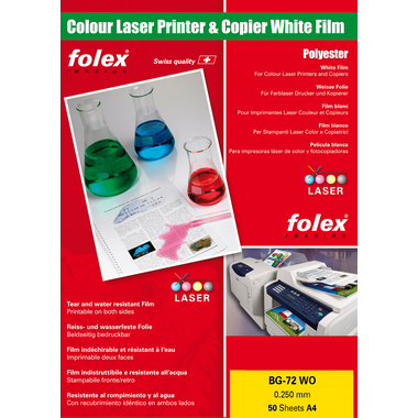 FOLEX Laser-Folie A4 BG-72WO 250my 50 Blatt