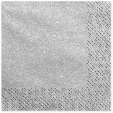 PARTYDECO Serviettes 33x33cm SP33-1-018ME argent 20 pièces