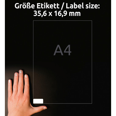 AVERY ZWECKFORM Universal-Etikett. 35.6x16.9mm L4732REV-25 weiss 2400 Stk./25 + 5 Blatt