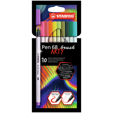 STABILO Stylo Fibre 68 brush 568/10-21-20 10 pcs. Ass.