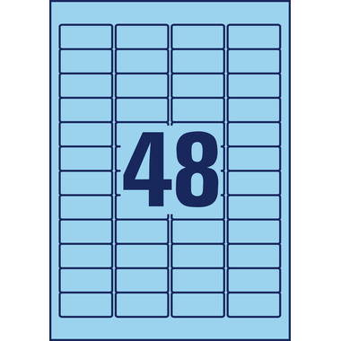 AVERY ZWECKFORM Etiketten 45,7x21,2mm L6039-20 blau 960Stk./20Bl.