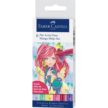 FABER-CASTELL Pitt Artist Pen Manga Shôjo 167155 colori 6 pezzi
