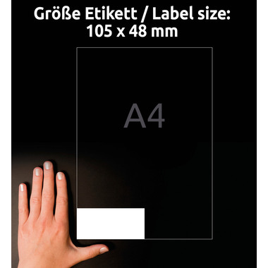 AVERY ZWECKFORM Etiketten 105x48mm 3424-200 weiss 2640 Stk./200+20 Blatt