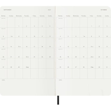 MOLESKINE Wochen-Notizkalender 26/27 DSB18WN3Y27 18M liniert SC schwarz 13x21cm
