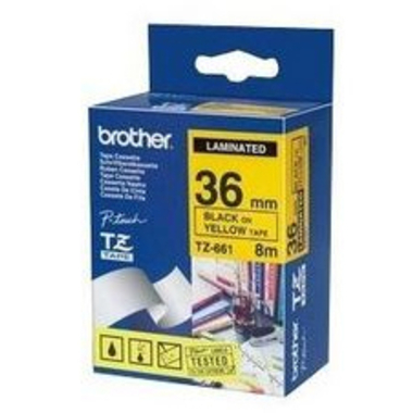 PTOUCH Band, laminiert schwarz/gelb TZe-661 PT-3600 36 mm
