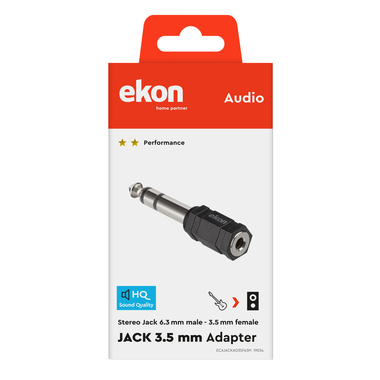 Audio adapter with jack 3.5mm jack and jack 6.3mm | Ekon